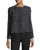 Dani Tempered Tweed Snap-front Jacket