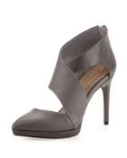 Davis Leather Cutout Pump, Frost Gray