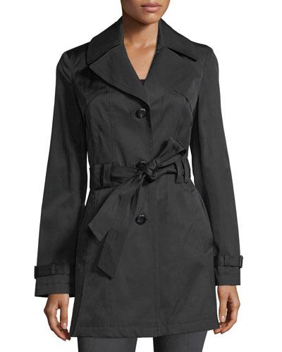 Single-breasted Hooded Trench Coat