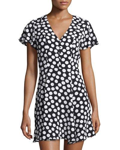 Denny Polka-dot Dress, Black