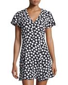 Denny Polka-dot Dress, Black