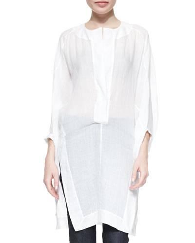 Three-quarter Full-sleeve Tunic, White