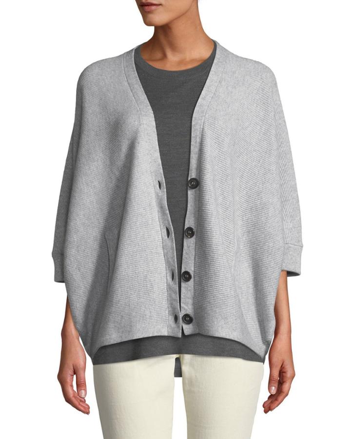 English-rib Cashmere Cardigan
