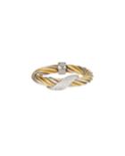 Wrapped Diamond Cable Ring, Two-tone