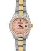 Pre-owned 26mm Oyster Perpetual Datejust Watch In Two-tone And Diamonds