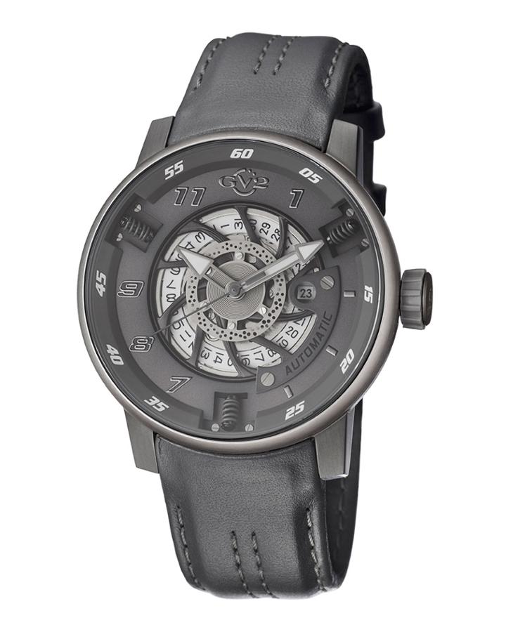 Men's Automatic-self-wind Motorcycle Sport Grey Leather
