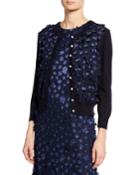 Floral Applique & Pearlescent Bead Cardigan