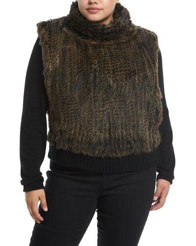 Knitted Fur Pullover Vest,