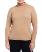 Neiman Marcus Cashmere Turtleneck Long-sleeve Sweater, Sandstorm, Women's,