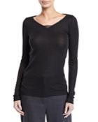 V-neck Wool Jersey Tee