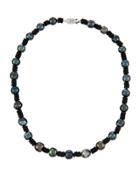 Tahitian Black Pearl & Spinel Necklace,