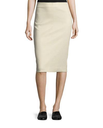 High-waist Leather Pencil