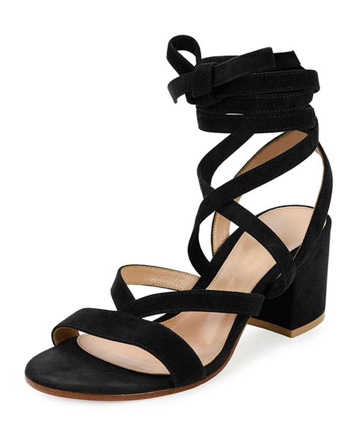 Strappy Suede Ankle-wrap