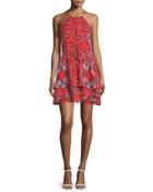 Dax Sleeveless Printed Dress, Flare Bandana
