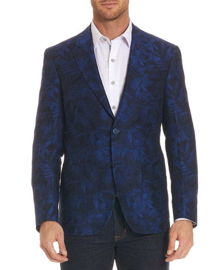 Buxons Floral-pattern Linen-blend Jacket