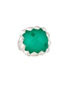 Superstud Square Synthetic Chrysoprase Doublet Ring,