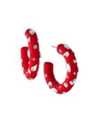 Crystal Hoop Earrings, Red