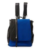 Helga Mesh-panel Neoprene Backpack, Cobalt/black