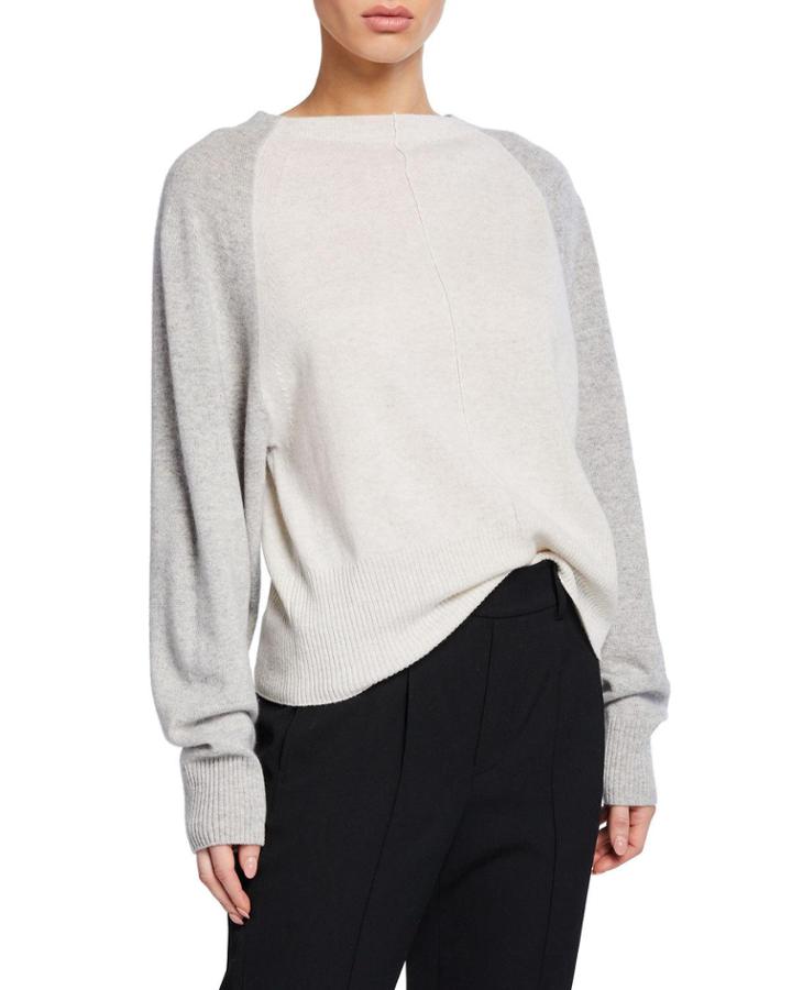 Colorblack Raglan-sleeve Crewneck Cashmere