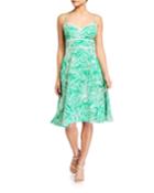 Leaf Print Fit-&-flare Dress
