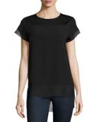 Short-sleeve High-low Tee, Black