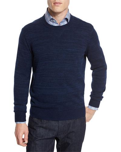 Cashmere-cotton Athletic Crewneck
