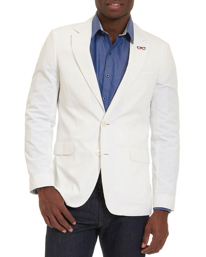 Castroville Seersucker Sport Coat, White