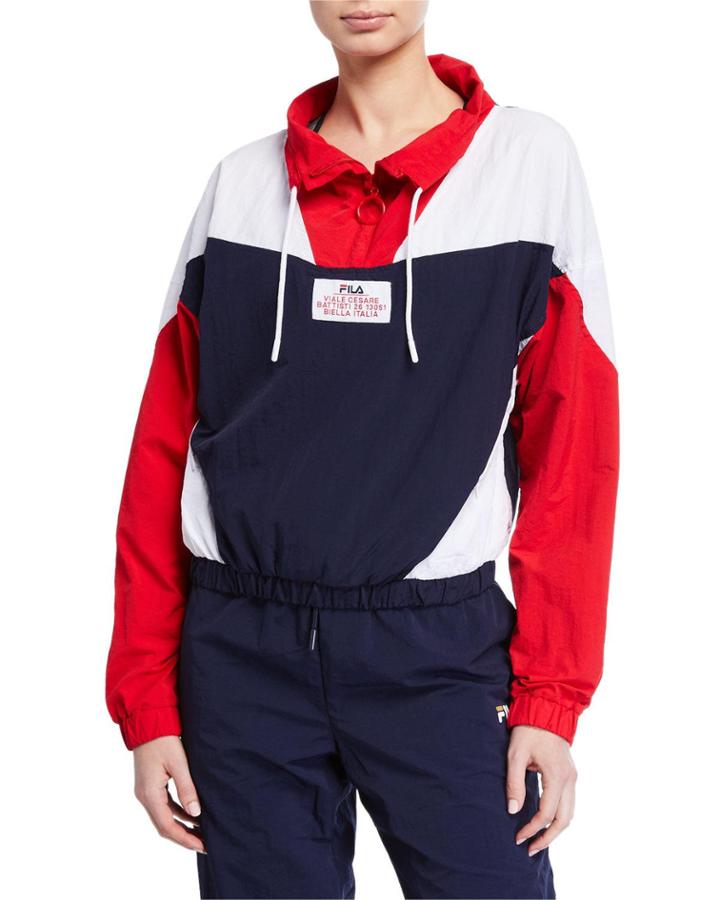 Tessa Colorblocked Logo Pullover Jacket