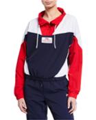 Tessa Colorblocked Logo Pullover Jacket