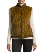 Gorski Knit Mink Vest, Amber, Women's, Size: