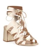 Octavia Metallic Leather Heeled Gladiator