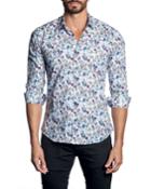 Men's Floral-print Long-sleeve Button-down