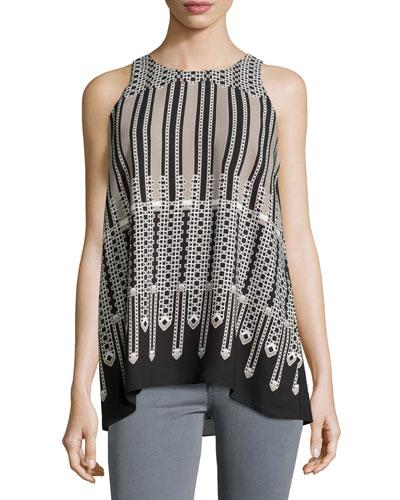 Floral-print Trapeze Top