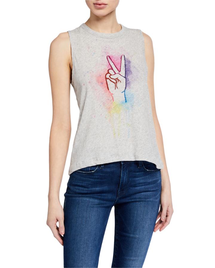 Peace Finger Graphic Tank