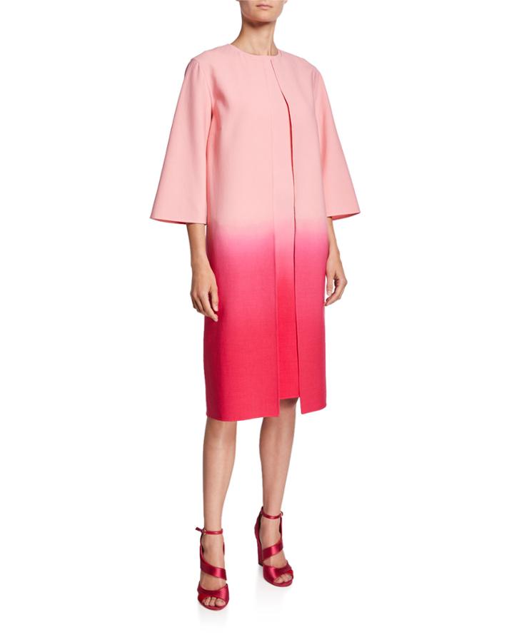 Open-front Two-tone Coat