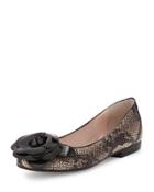 Breanna Ballet Flat, Black/snake-print