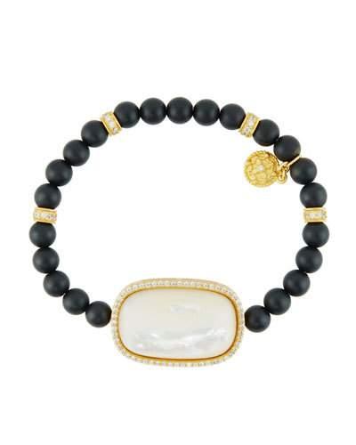 Matte Onyx Beaded Stretch Bracelet