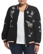 Long-sleeve Embroidered Bomber Jacket,