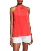 Halter Chain-strap Grommet Top