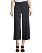 Wide-leg Ribbed Jersey Pull-on Pants