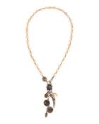 Long Champagne Pearl Pendant Necklace