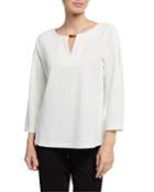 Split-neck Knit Top