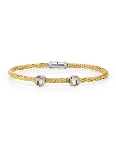 Double Topaz Station Cable Bracelet, Yellow