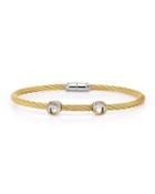 Double Topaz Station Cable Bracelet, Yellow