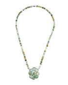 Peruvian Opal Flower Pendant Necklace