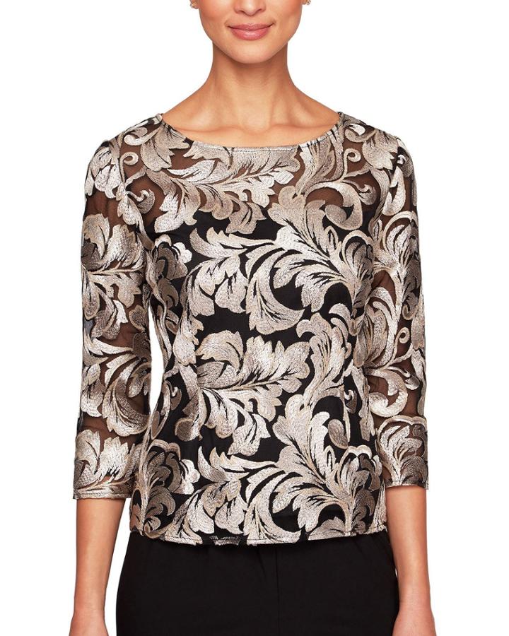 Metallic Embroidered Blouse