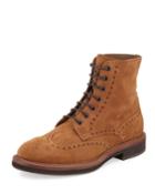 Men's Suede Wing-top Boots