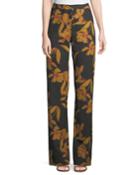 Vaughn Floral-print Straight-leg Pants