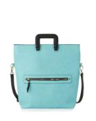 Marlie Fold-over Tote Bag, Turquoise/navy