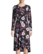 Floral Print Ruched Jersey